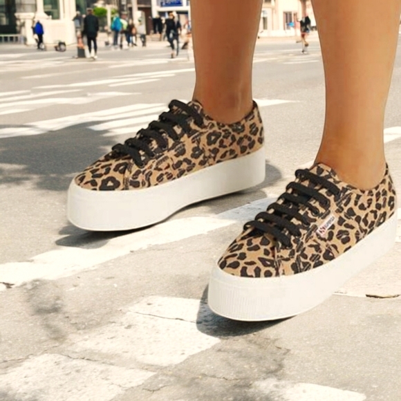 SUPERGA LEOPARD PLATFORM SNEAKERS - Picture 1 of 12